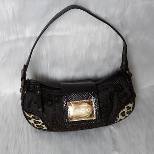 XOXO Small Purse Canvas and Faux Snakeskin